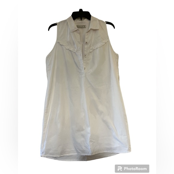 Abercrombie & Fitch White Cotton Shirt Dress Size Medium - Picture 3 of 9